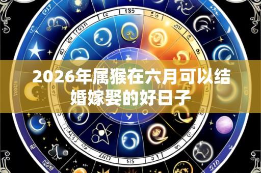 2026年属猴在六月可以结婚嫁娶的好日子
