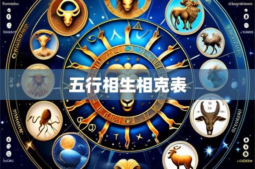 五行相生相克表