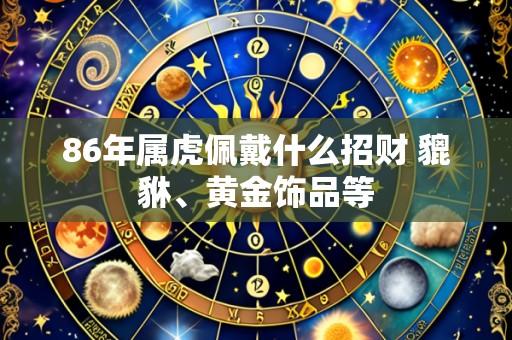 86年属虎佩戴什么招财 貔貅、黄金饰品等