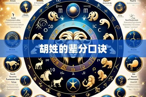 胡姓的辈分口诀