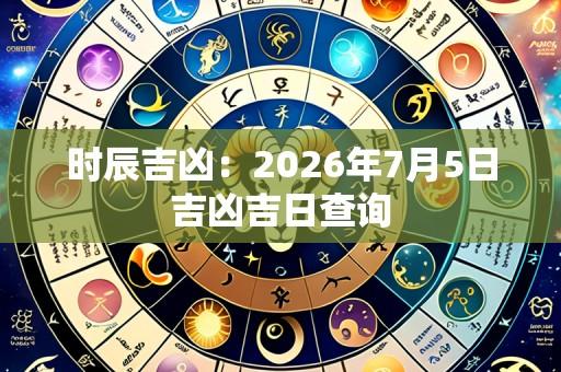 时辰吉凶:2026年7月5日吉凶吉日查询