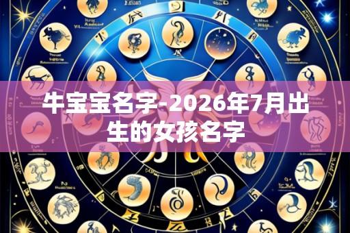 牛宝宝名字-2026年7月出生的女孩名字