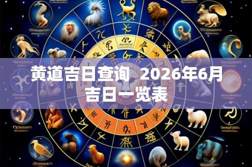 黄道吉日查询  2026年6月吉日一览表