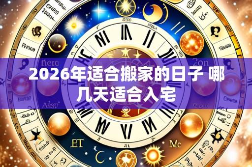 2026年适合搬家的日子 哪几天适合入宅