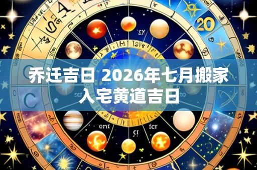 乔迁吉日 2026年七月搬家入宅黄道吉日