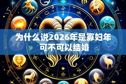 为什么说2026年是寡妇年 可不可以结婚