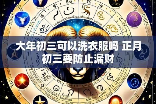 大年初三可以洗衣服吗 正月初三要防止漏财