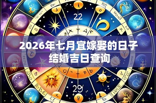 2026年七月宜嫁娶的日子 结婚吉日查询