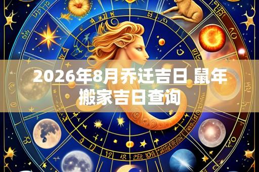 2026年8月乔迁吉日 鼠年搬家吉日查询