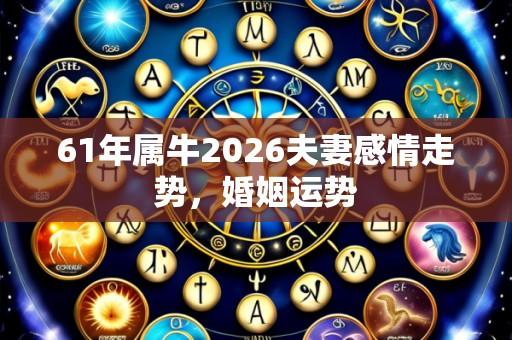 61年属牛2026夫妻感情走势,婚姻运势