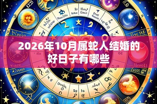 2026年10月属蛇人结婚的好日子有哪些