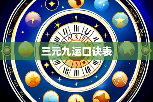 三元九运口诀表