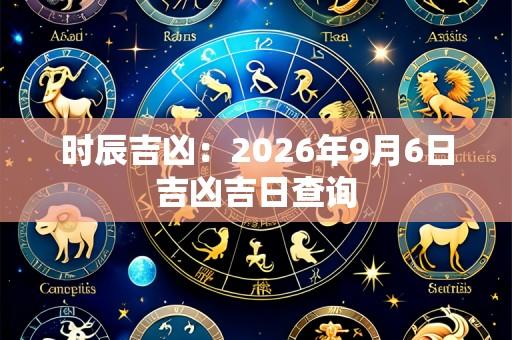 时辰吉凶：2026年9月6日吉凶吉日查询
