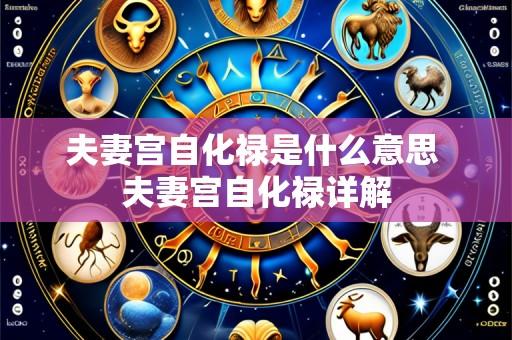 夫妻宫自化禄是什么意思 夫妻宫自化禄详解