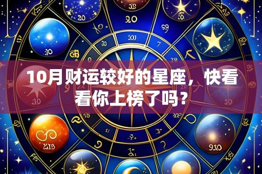 10月财运较好的星座，快看看你上榜了吗？