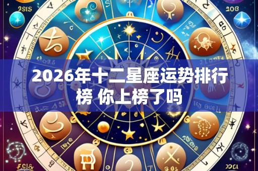 2026年十二星座运势排行榜 你上榜了吗