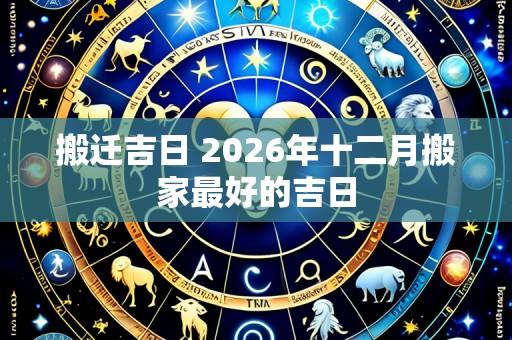 搬迁吉日 2026年十二月搬家最好的吉日