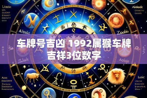 车牌号吉凶 1992属猴车牌吉祥3位数字