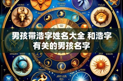 男孩带浩字姓名大全 和浩字有关的男孩名字