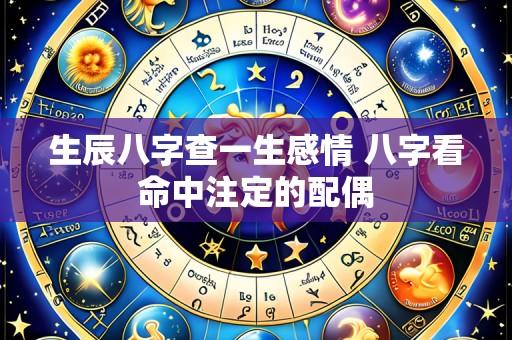 生辰八字查一生感情 八字看命中注定的配偶