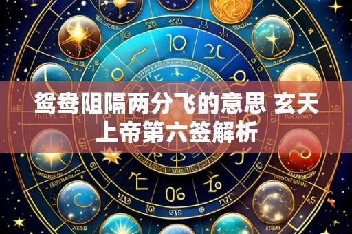 鸳鸯阻隔两分飞的意思 玄天上帝第六签解析