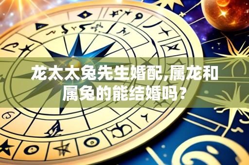 龙太太兔先生婚配,属龙和属兔的能结婚吗?