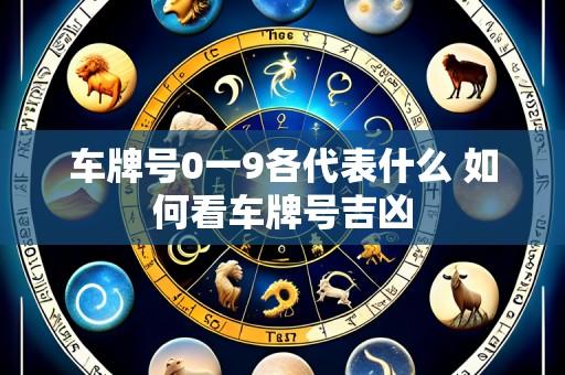 车牌号0一9各代表什么 如何看车牌号吉凶