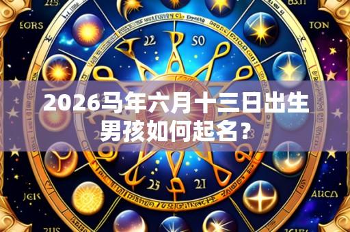 2026马年六月十三日出生男孩如何起名？