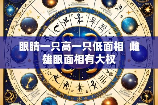 眼睛一只高一只低面相 雌雄眼面相有大权