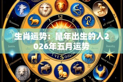 生肖运势:鼠年出生的人2026年五月运势