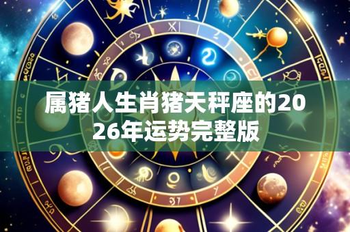 属猪人生肖猪天秤座的2026年运势完整版