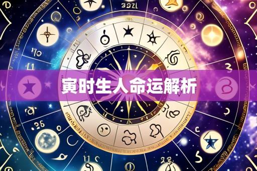寅时生人命运解析