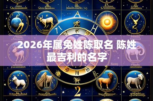 2026年属兔姓陈取名 陈姓最吉利的名字