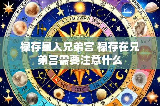 禄存星入兄弟宫 禄存在兄弟宫需要注意什么