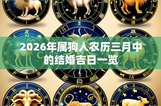2026年属狗人农历三月中的结婚吉日一览