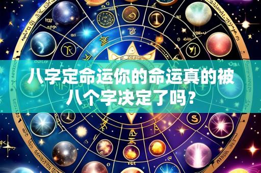 八字定命运你的命运真的被八个字决定了吗?
