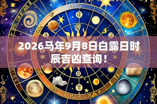2026马年9月8日白露日时辰吉凶查询!