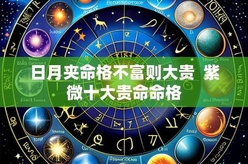 日月夹命格不富则大贵  紫微十大贵命命格