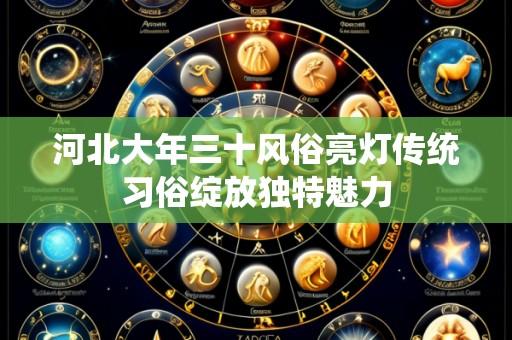 河北大年三十风俗亮灯传统习俗绽放独特魅力