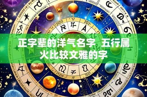 正字辈的洋气名字 五行属火比较文雅的字