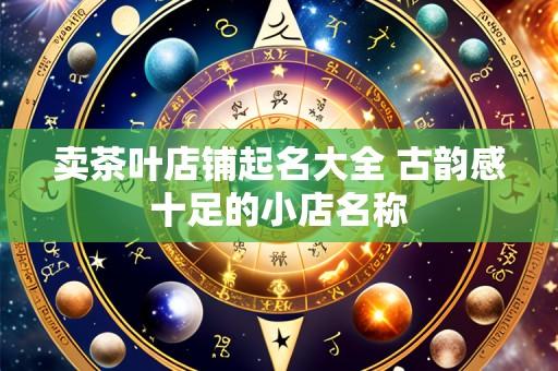卖茶叶店铺起名大全 古韵感十足的小店名称