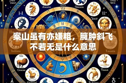 案山虽有亦嫌粗，臃肿斜飞不若无是什么意思