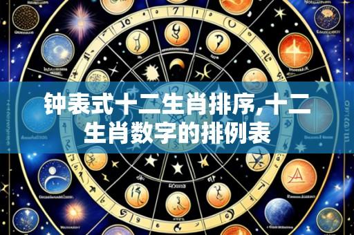 钟表式十二生肖排序,十二生肖数字的排例表
