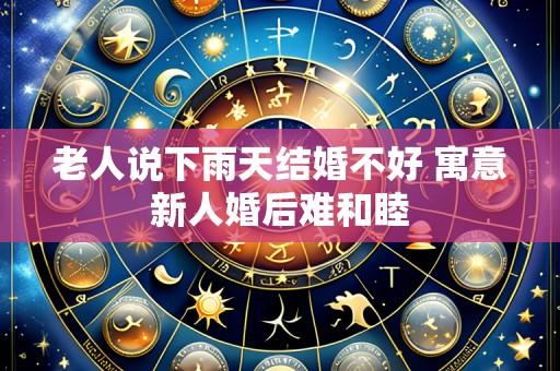 老人说下雨天结婚不好 寓意新人婚后难和睦
