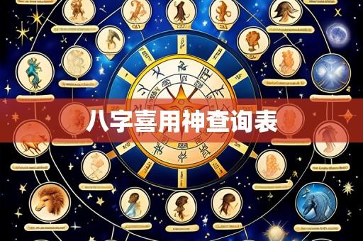 八字喜用神查询表