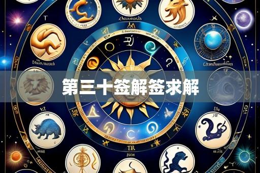第三十签解签求解