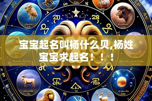 宝宝起名叫杨什么贝,杨姓宝宝求起名！！！