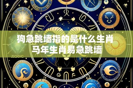 狗急跳墙指的是什么生肖 马年生肖易急跳墙