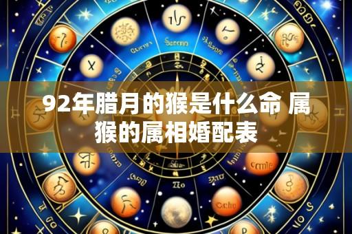 92年腊月的猴是什么命 属猴的属相婚配表
