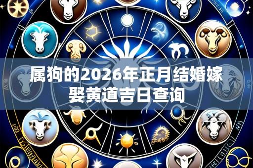 属狗的2026年正月结婚嫁娶黄道吉日查询